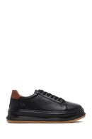 Erkek Siyah Bağcıklı Kalın Tabanlı Deri Sneaker | Derimod Erkek Siyah Bağcıklı Kalın Tabanlı Deri Sneaker | Derimod