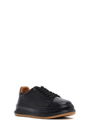 Erkek Siyah Bağcıklı Kalın Tabanlı Deri Sneaker | Derimod Erkek Siyah Bağcıklı Kalın Tabanlı Deri Sneaker | Derimod