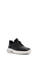 Erkek Siyah Bağcıklı Kalın Tabanlı Deri Sneaker | Derimod Erkek Siyah Bağcıklı Kalın Tabanlı Deri Sneaker | Derimod