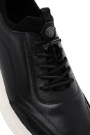 Erkek Siyah Bağcıklı Kalın Tabanlı Deri Sneaker | Derimod Erkek Siyah Bağcıklı Kalın Tabanlı Deri Sneaker | Derimod