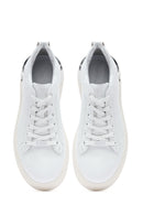 Erkek Beyaz Bağcıklı Kalın Tabanlı Deri Sneaker | Derimod Erkek Beyaz Bağcıklı Kalın Tabanlı Deri Sneaker | Derimod