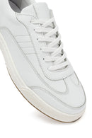 Men's White Lace-up Leather Sneaker | Derimod Men's White Lace-up Leather Sneaker | Derimod