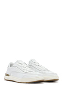 Men's White Lace-up Leather Sneaker | Derimod Men's White Lace-up Leather Sneaker | Derimod