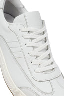 Men's White Lace-up Leather Sneaker | Derimod Men's White Lace-up Leather Sneaker | Derimod