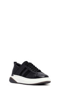Men's Black Lace-Up Thick Sole Leather Sneakers | Derimod Men's Black Lace-Up Thick Sole Leather Sneakers | Derimod