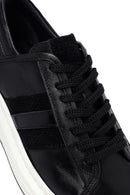 Men's Black Lace-Up Thick Sole Leather Sneakers | Derimod Men's Black Lace-Up Thick Sole Leather Sneakers | Derimod