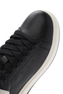Erkek Siyah Bağcıklı Deri Sneaker | Derimod Erkek Siyah Bağcıklı Deri Sneaker | Derimod