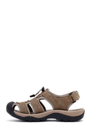 Male Beige Leather Outdoor Sandals | Derimod Male Beige Leather Outdoor Sandals | Derimod
