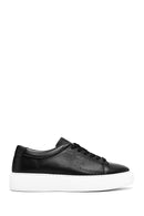 Erkek Siyah Bağcıklı Kalın Tabanlı Deri Sneaker | Derimod Erkek Siyah Bağcıklı Kalın Tabanlı Deri Sneaker | Derimod