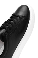 Erkek Siyah Bağcıklı Kalın Tabanlı Deri Sneaker | Derimod Erkek Siyah Bağcıklı Kalın Tabanlı Deri Sneaker | Derimod
