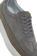 Erkek Gri Bağcıklı Kalın Tabanlı Deri Sneaker | Derimod Erkek Gri Bağcıklı Kalın Tabanlı Deri Sneaker | Derimod