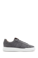 Men's Gray Lace-Up Suede Leather Sneaker | Derimod Men's Gray Lace-Up Suede Leather Sneaker | Derimod