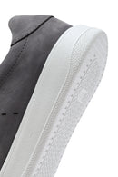 Men's Gray Lace-Up Suede Leather Sneaker | Derimod Men's Gray Lace-Up Suede Leather Sneaker | Derimod