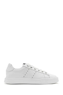 Men's White Lace-up Leather Sneaker | Derimod Men's White Lace-up Leather Sneaker | Derimod