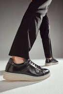Erkek Kahverengi Bağcıklı Deri Sneaker | Derimod Erkek Kahverengi Bağcıklı Deri Sneaker | Derimod