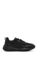 Erkek Siyah Bağcıklı Kalın Tabanlı Deri Casual Sneaker | Derimod Erkek Siyah Bağcıklı Kalın Tabanlı Deri Casual Sneaker | Derimod