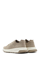 Men's Beige Lace-Up Nubuck Leather Sneaker | Derimod Men's Beige Lace-Up Nubuck Leather Sneaker | Derimod