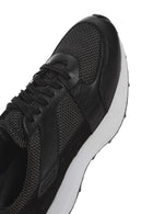 Men's Black Lace-up Thick-Sole Leather Sneaker | Derimod Men's Black Lace-up Thick-Sole Leather Sneaker | Derimod