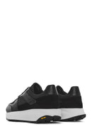 Men's Black Lace-up Thick-Sole Leather Sneaker | Derimod Men's Black Lace-up Thick-Sole Leather Sneaker | Derimod