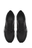 Men's Black Lace-up Thick-Sole Leather Sneaker | Derimod Men's Black Lace-up Thick-Sole Leather Sneaker | Derimod