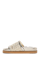 Women's Gold Braided Slippers | Derimod Women's Gold Braided Slippers | Derimod
