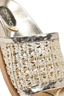Women's Gold Braided Slippers | Derimod Women's Gold Braided Slippers | Derimod