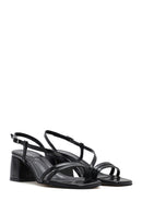 Women's Black Ankle Strap Low Heeled Sandals | Derimod Women's Black Ankle Strap Low Heeled Sandals | Derimod