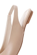 Women's Beige Open-Back Ballerinas | Derimod Women's Beige Open-Back Ballerinas | Derimod