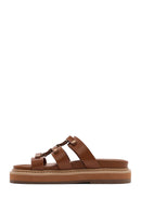 Women's Tan Thick Soled Slippers | Derimod Women's Tan Thick Soled Slippers | Derimod