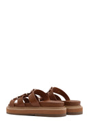 Women's Tan Thick Soled Slippers | Derimod Women's Tan Thick Soled Slippers | Derimod