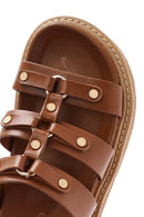 Women's Tan Thick Soled Slippers | Derimod Women's Tan Thick Soled Slippers | Derimod