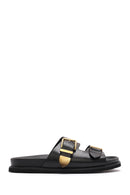 Women's Black Buckled Slippers | Derimod Women's Black Buckled Slippers | Derimod