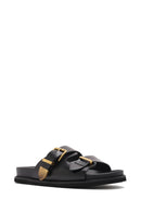 Women's Black Buckled Slippers | Derimod Women's Black Buckled Slippers | Derimod