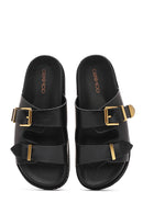 Women's Black Buckled Slippers | Derimod Women's Black Buckled Slippers | Derimod