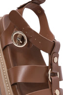 Women's Tan Ankle Strap Thick Soled Sandals | Derimod Women's Tan Ankle Strap Thick Soled Sandals | Derimod