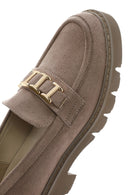 Women's Mink Buckled Suede Masculine Loafer | Derimod Women's Mink Buckled Suede Masculine Loafer | Derimod