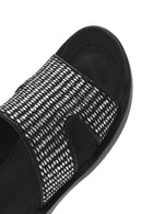 Women's Black Straw Slippers | Derimod Women's Black Straw Slippers | Derimod