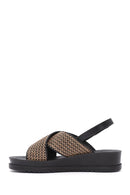 Women's Brown Back Buckle Thick Soled Straw Sandals | Derimod Women's Brown Back Buckle Thick Soled Straw Sandals | Derimod