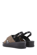 Women's Brown Back Buckle Thick Soled Straw Sandals | Derimod Women's Brown Back Buckle Thick Soled Straw Sandals | Derimod