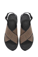 Women's Brown Back Buckle Thick Soled Straw Sandals | Derimod Women's Brown Back Buckle Thick Soled Straw Sandals | Derimod