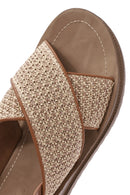 Women's Beige Back Buckle Thick Soled Straw Sandals | Derimod Women's Beige Back Buckle Thick Soled Straw Sandals | Derimod