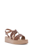 Women's Bronze Ankle Buckle Thick Soled Sandals | Derimod Women's Bronze Ankle Buckle Thick Soled Sandals | Derimod