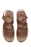 Women's Bronze Ankle Buckle Thick Soled Sandals | Derimod Women's Bronze Ankle Buckle Thick Soled Sandals | Derimod