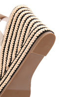 Women's Cream Ankle Strap Wedge Heel Espadrilles | Derimod Women's Cream Ankle Strap Wedge Heel Espadrilles | Derimod