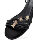 Women's Black Ankle Buckle Stoned Sandals | Derimod Women's Black Ankle Buckle Stoned Sandals | Derimod