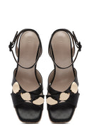 Women's Black Ankle Buckle Wedge Heel Espadrille Sandals | Derimod Women's Black Ankle Buckle Wedge Heel Espadrille Sandals | Derimod