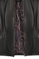 Lydia (Plus) Women's Black Wide Fit Zippered Leather Jacket | Derimod Lydia (Plus) Women's Black Wide Fit Zippered Leather Jacket | Derimod