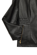 Lydia (Plus) Women's Black Wide Fit Zippered Leather Jacket | Derimod Lydia (Plus) Women's Black Wide Fit Zippered Leather Jacket | Derimod
