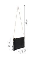 Women's Black Chain Strap Patterned Clutch Bag | Derimod Women's Black Chain Strap Patterned Clutch Bag | Derimod