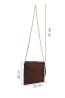 Women's Brown Chain Strap Plush Clutch Bag | Derimod Women's Brown Chain Strap Plush Clutch Bag | Derimod